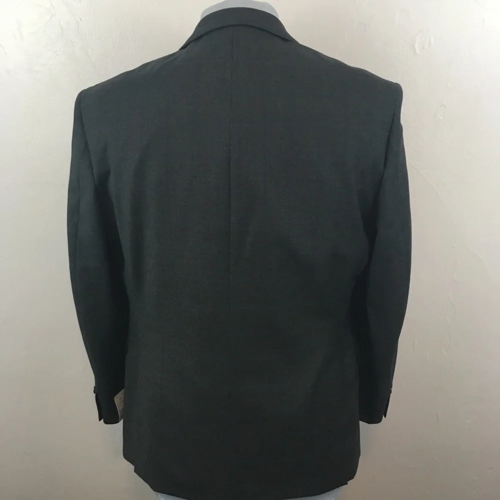 Calvin Klein 40s mens suit 2 piece gray blue windowpane 100% wool new nwt ea0012